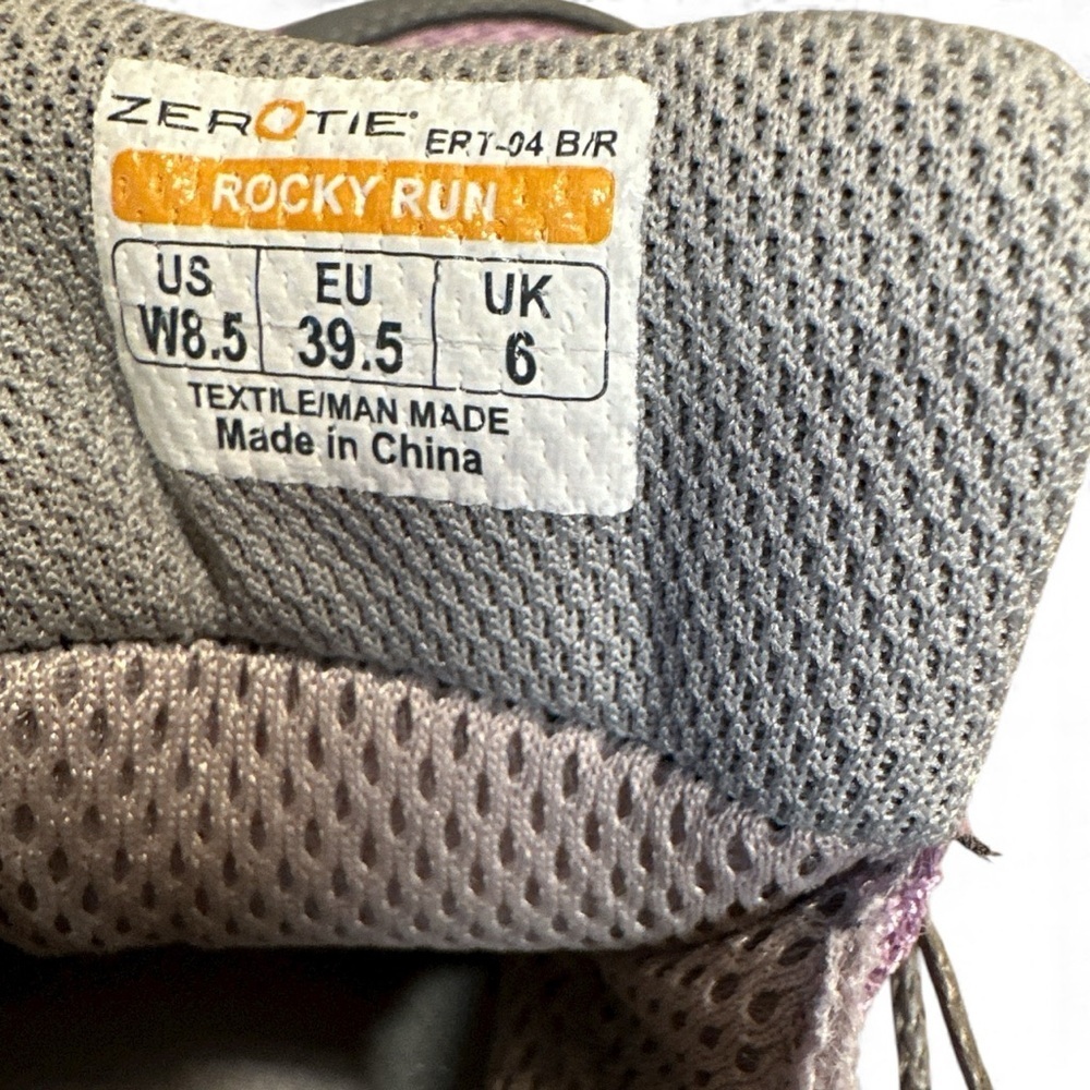 ZeroTie Hands Free Sneakers Size 8.5 Purple Gray Pull On Tying Mechanism On Back - Picture 10 of 14